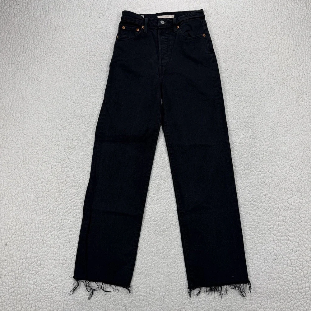 Levi's Premium Ribcage Straight Jeans Womens 25 (25x28) Streetwear Grunge Casual